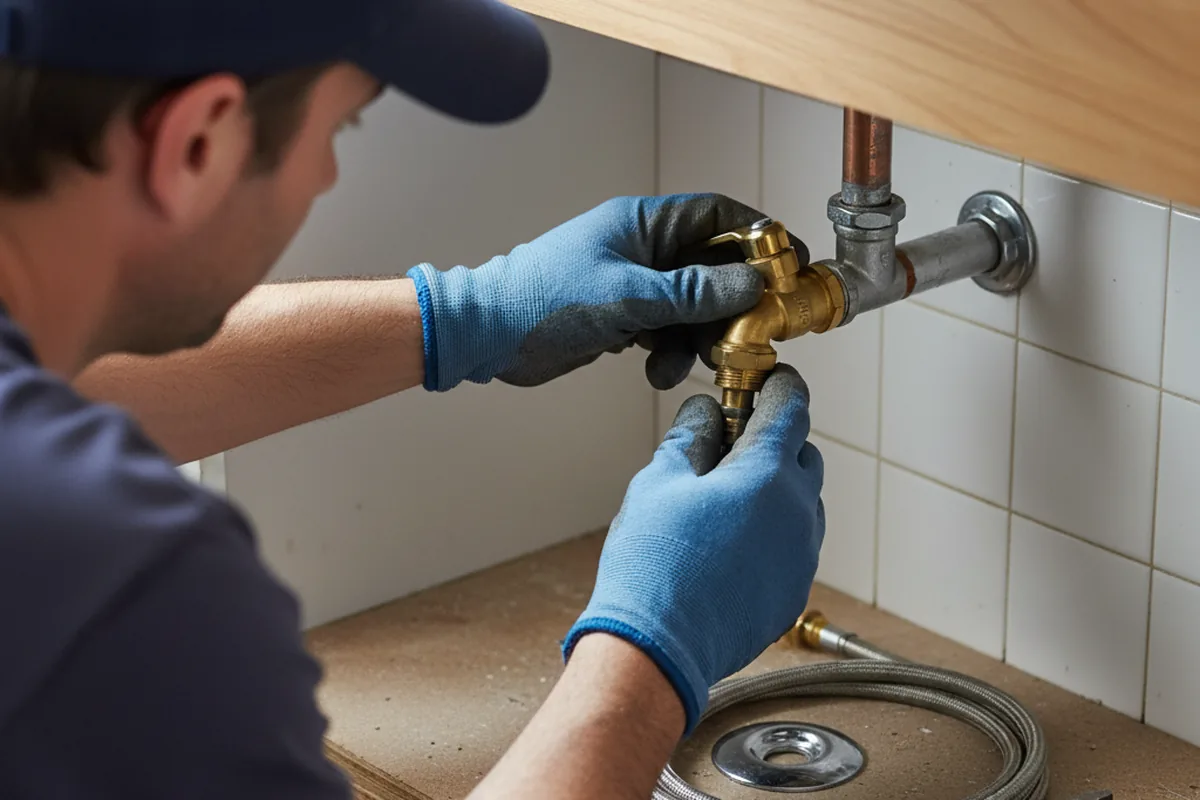 Shutoff valve and fitting work during Emergency Plumbing in Stockdale